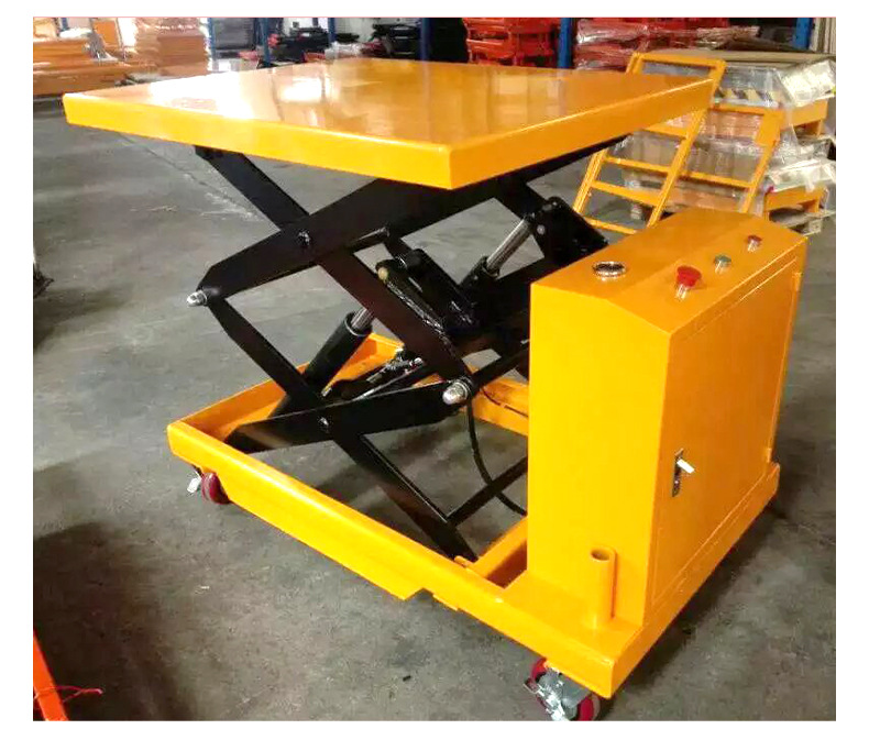 Mobile Manual Hydraulic Lifting Platform Small Scissor-Type Foot-Operated Transport Lift Hand-Pushed Lifting Platform Cart