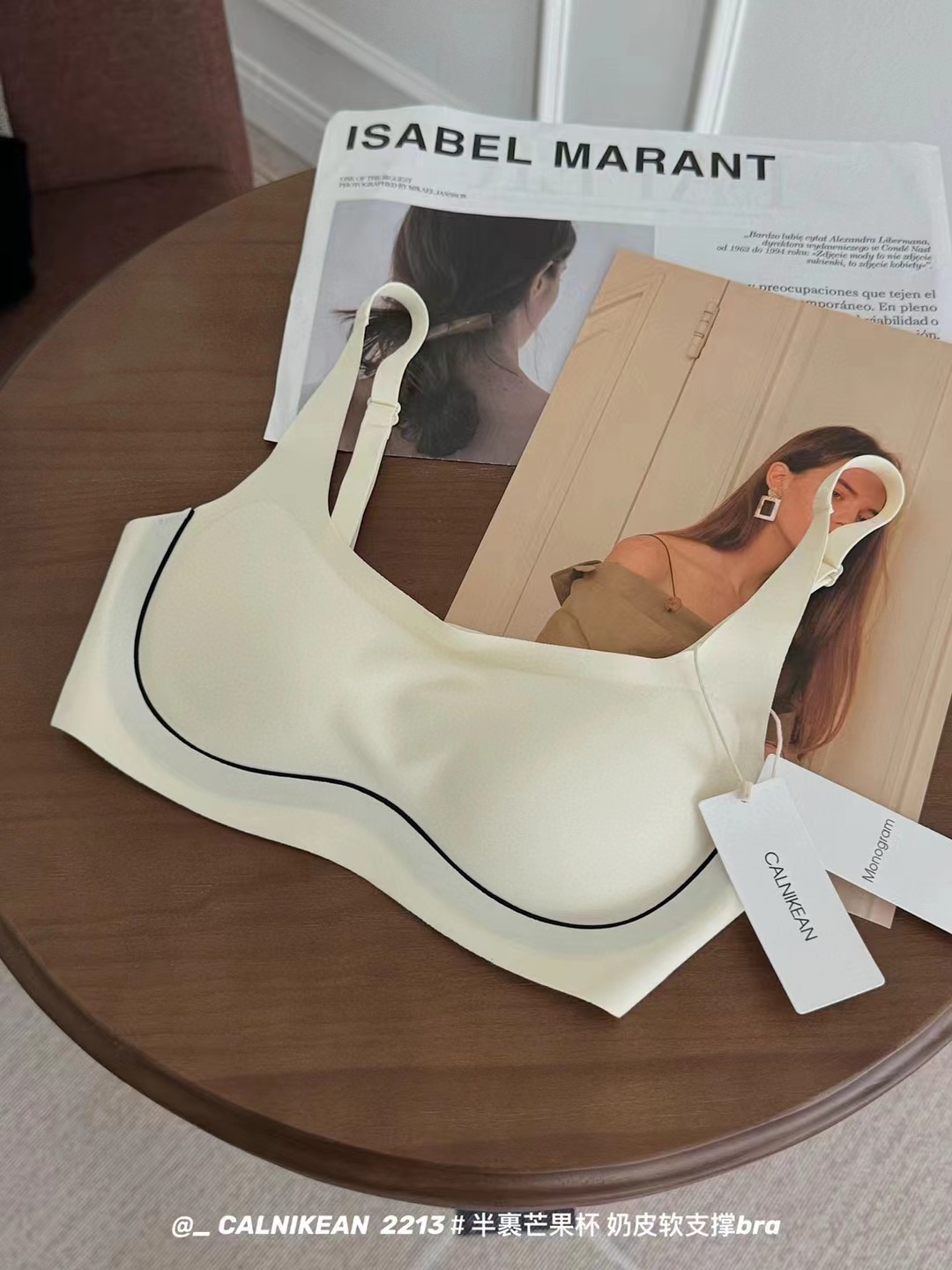 Cuello cuadrado delgado mango taza ropa interior mujer transpirable sin marcas de soporte suave pecho pequeño se reúne sin anillo de acero sujetador de pecho