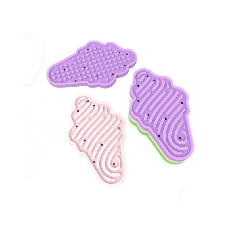Amazon venta caliente silicona ecológica placa sensorial infantil forma de helado puzzle tablero de actividad ecológica libre de BPA