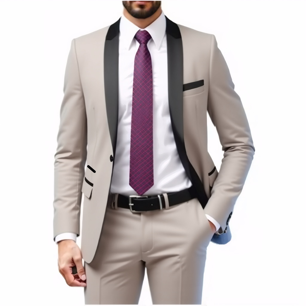 Zweiteiliges Set Grüner Fruchtkragen Bräutigam Herren Slim Fit Schwarzer Trauzeugenanzug Hochzeit Abendgarderobe_voghion.com