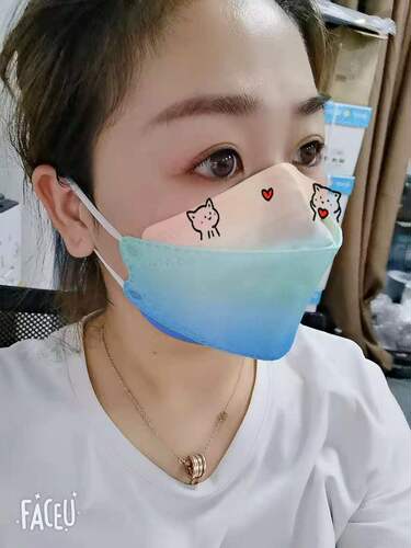 3D protective fish-shaped willow-leaf adult 3D protective KF94 child mask, 4-layer disposable protective mask