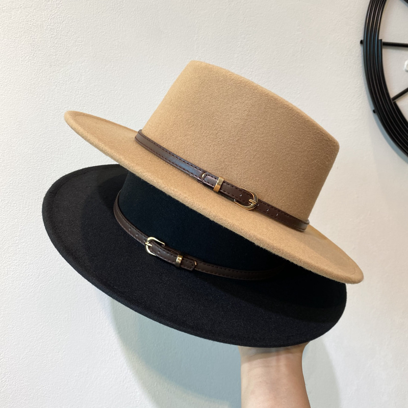 New Retro Fashion Western Cowboy Hat French Hepburn Style Hat Autumn and Winter Women's British Style Versatile Jazz Hat