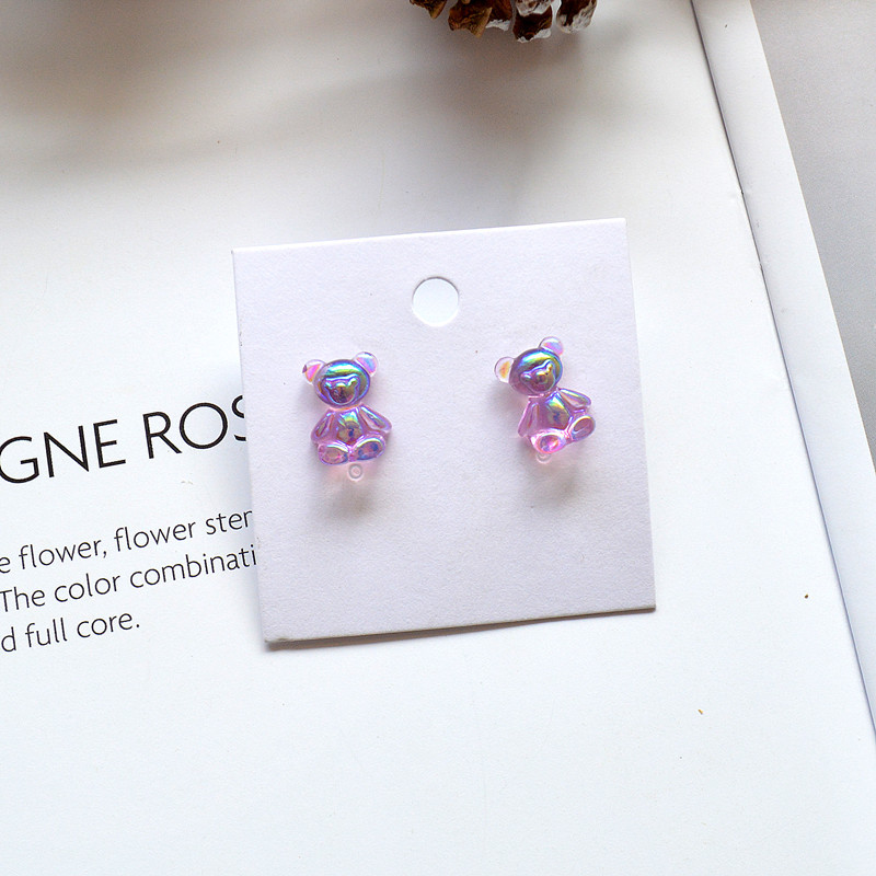 Resin Material Cute Bear Resin Women's Ear Studs 1 Pair