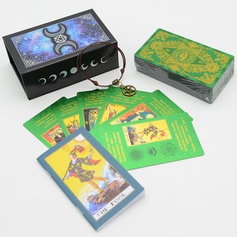 Gold Foil Tarot Cards Set Six Colour Eye Moon Board Game Cards_voghion.com