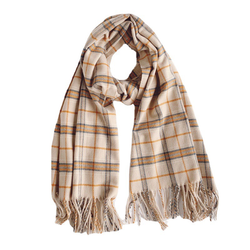 Demi-season square universal brown scarf