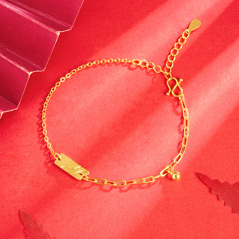 INS pulsera simple imitación oro todo fósforo chica temperamento joyería estilo fresco Pequeño Libro Rojo mismo suministro de accesorios de estilo coreano