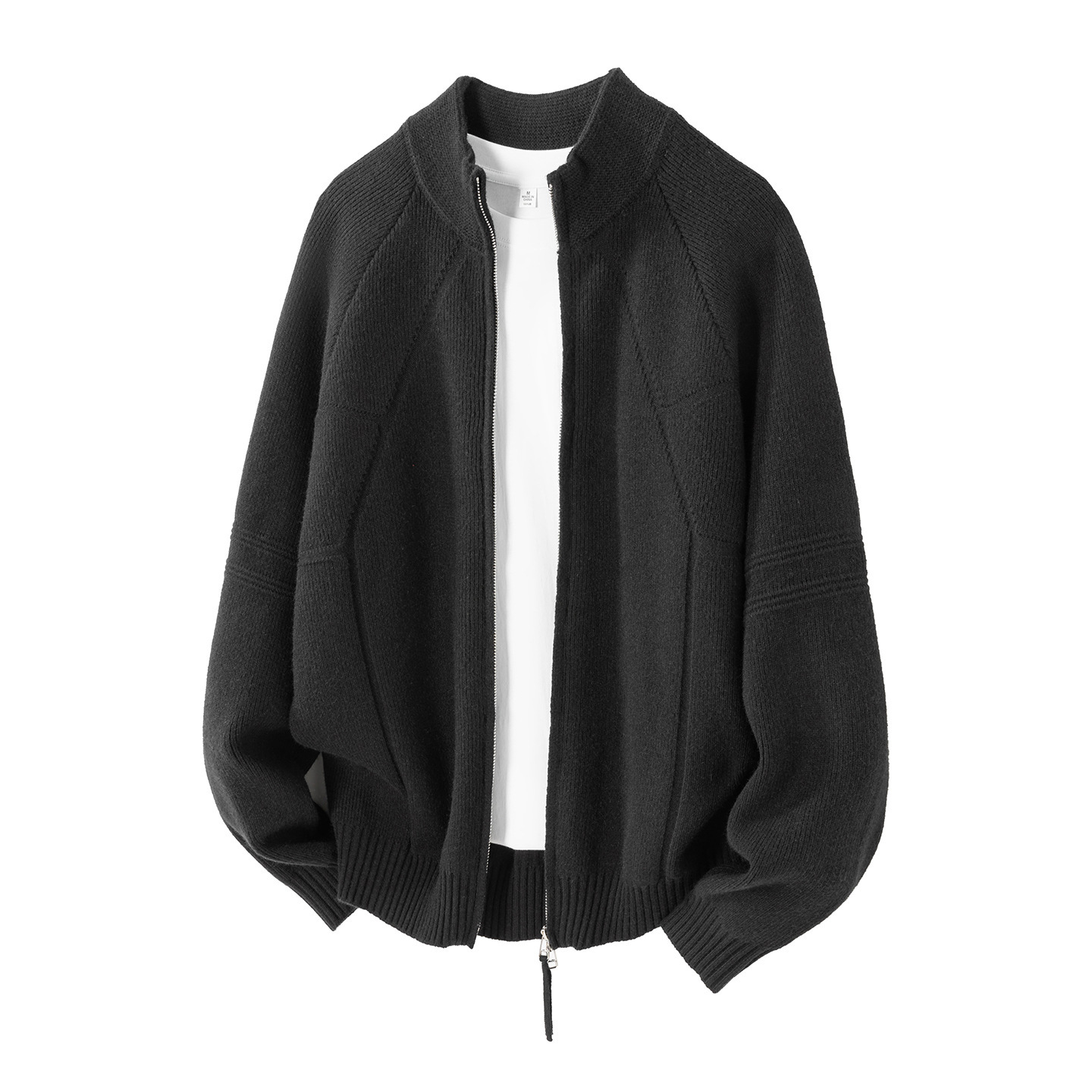 Explosiones transfronterizas de tamaño grande europeo cardigán chaqueta suéter de punto hombre lujo ligero negocio collar cremallera fábrica al por mayor