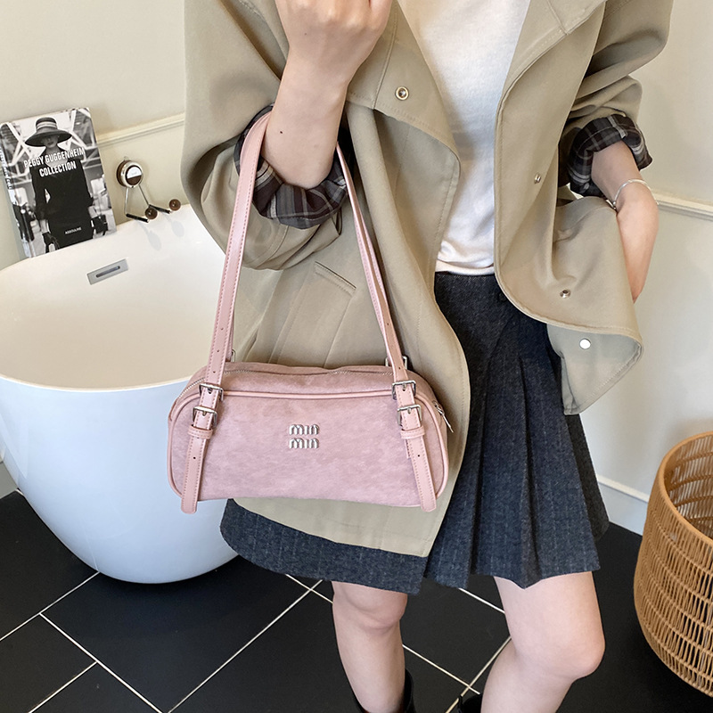 复古麂皮绒腋下包包女2025新款秋季流行时尚小众单肩包通勤手拎包|undefined