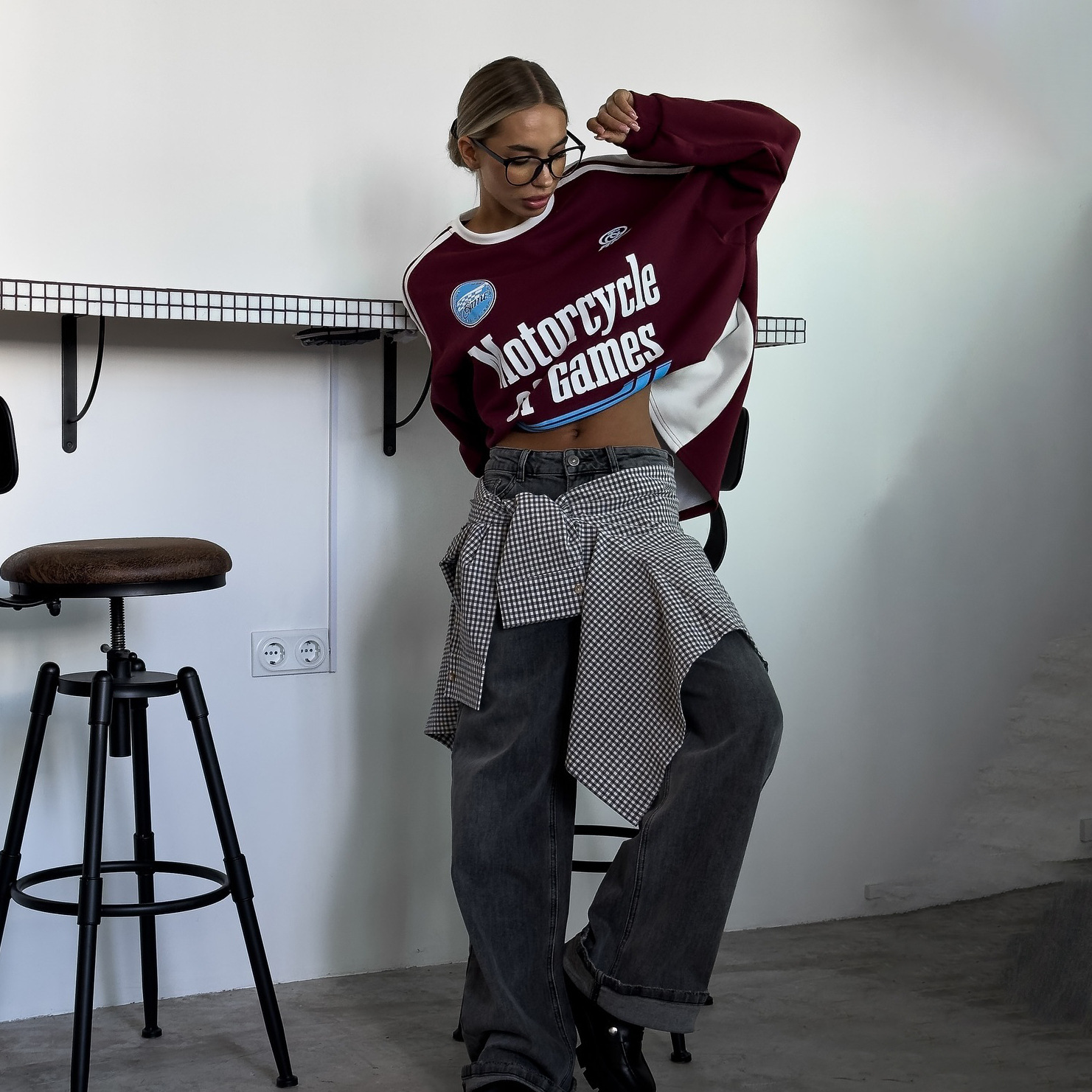 Sweat-shirt col rond imprimé lettres pour femme, nouvelle mode automne 2024, veste ample et polyvalente_voghion.com