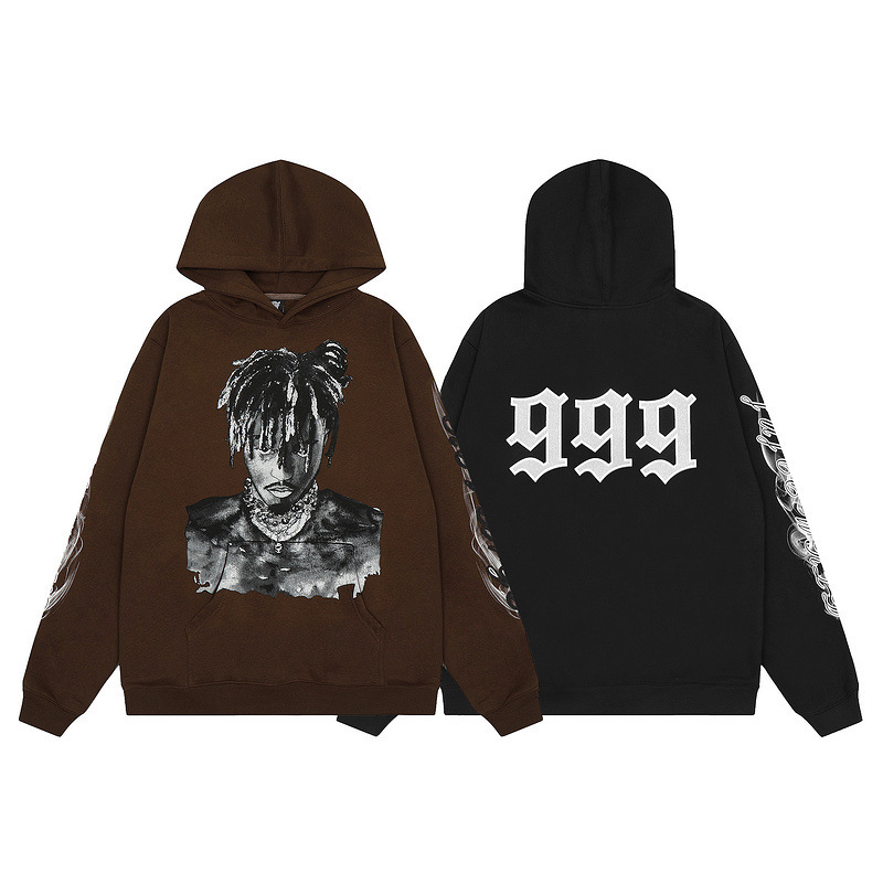 Cross-border supply fashion brand Revenge star juice wrld fleece-lined Hoodie Cotton 999 printed hooded sweater Cross-border supply fashion brand Revenge star juice wrld fleece-lined Hoodie Cotton 999 printed hooded sweater