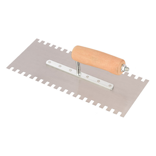 Kemaixin manganese steel trowel trowel wooden handle left and right flat teeth trowel trowel trowel scraper craftsman's tool plastering knife