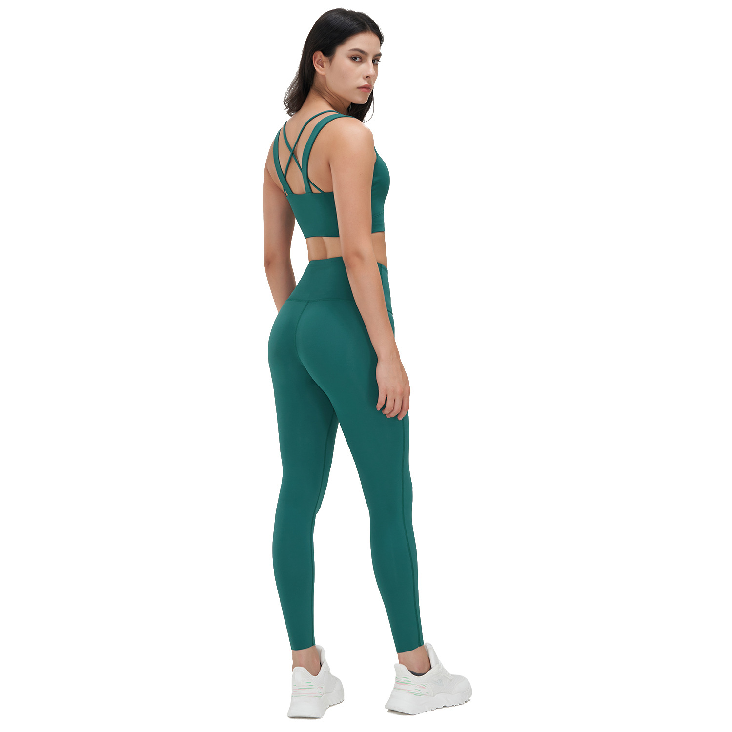 Lycra yoga Pantalones mujer desnuda cintura alta vientre contracción cadera levantamiento Pilates Fitness pantalones apretados de fondo Pantalones deportivos