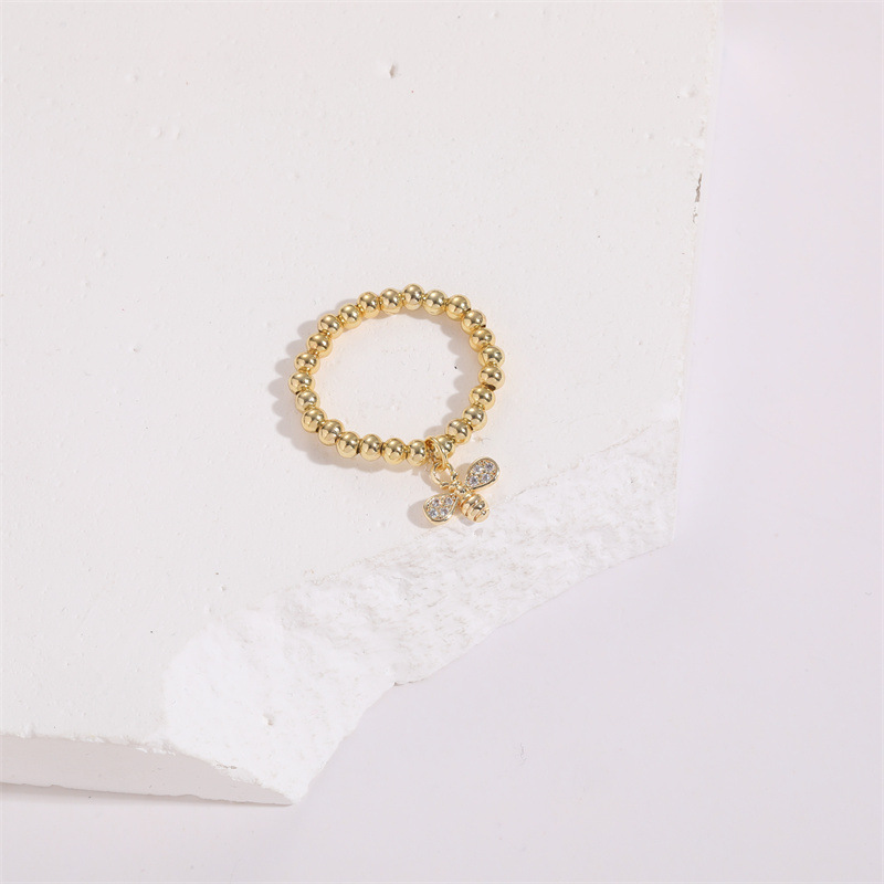 Fashion Butterfly Copper Plating Inlay Zircon Rings 1 Piece