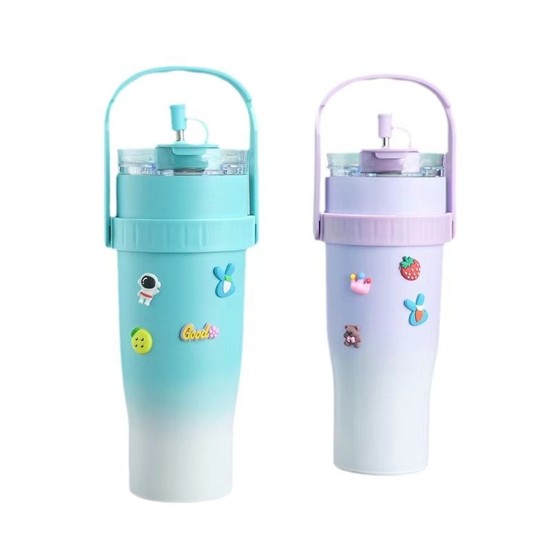 Taza de aislamiento transfronteriza de alto valor mac 40oz taza de automóvil de hielo 304 taza de agua de paja de acero inoxidable