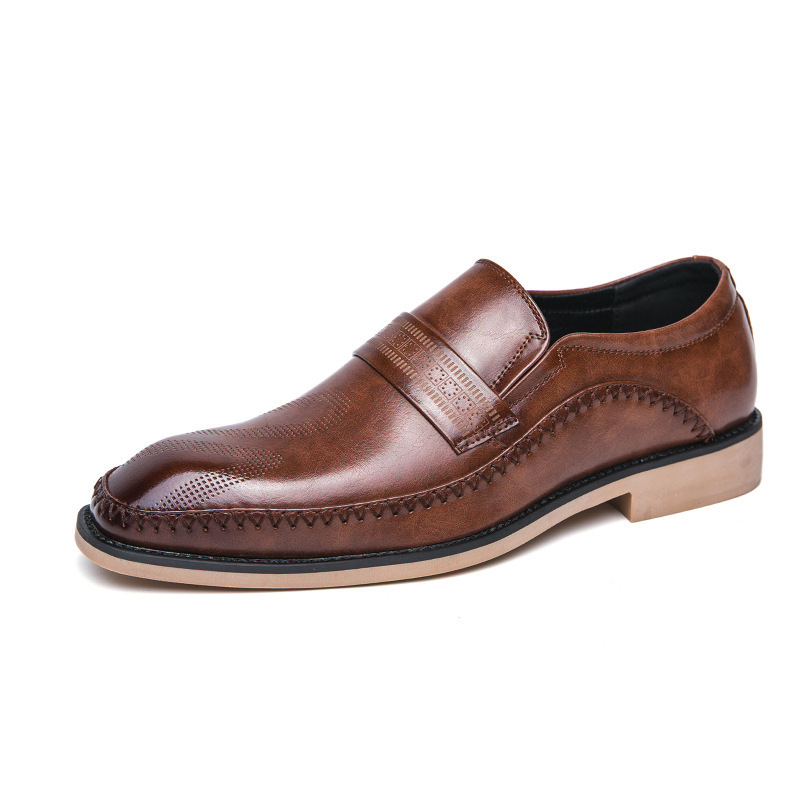 Transfronterizos de gran tamaño casual zapatos de cuero de un pie hombre 2024 primavera y otoño hombre vestido formal de negocios novio y padrino zapatos de boda