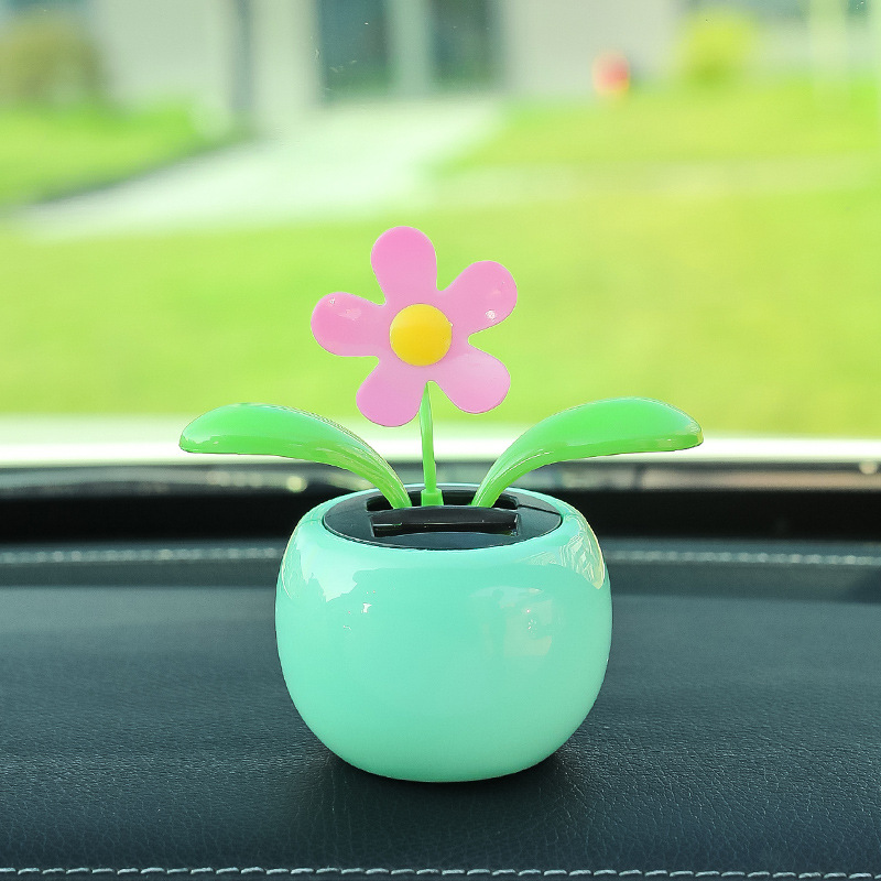 Car Ornaments Solar Summer Car Interior Decoration Popular Car Sunflower Center Console High-End Small Ornaments for Women