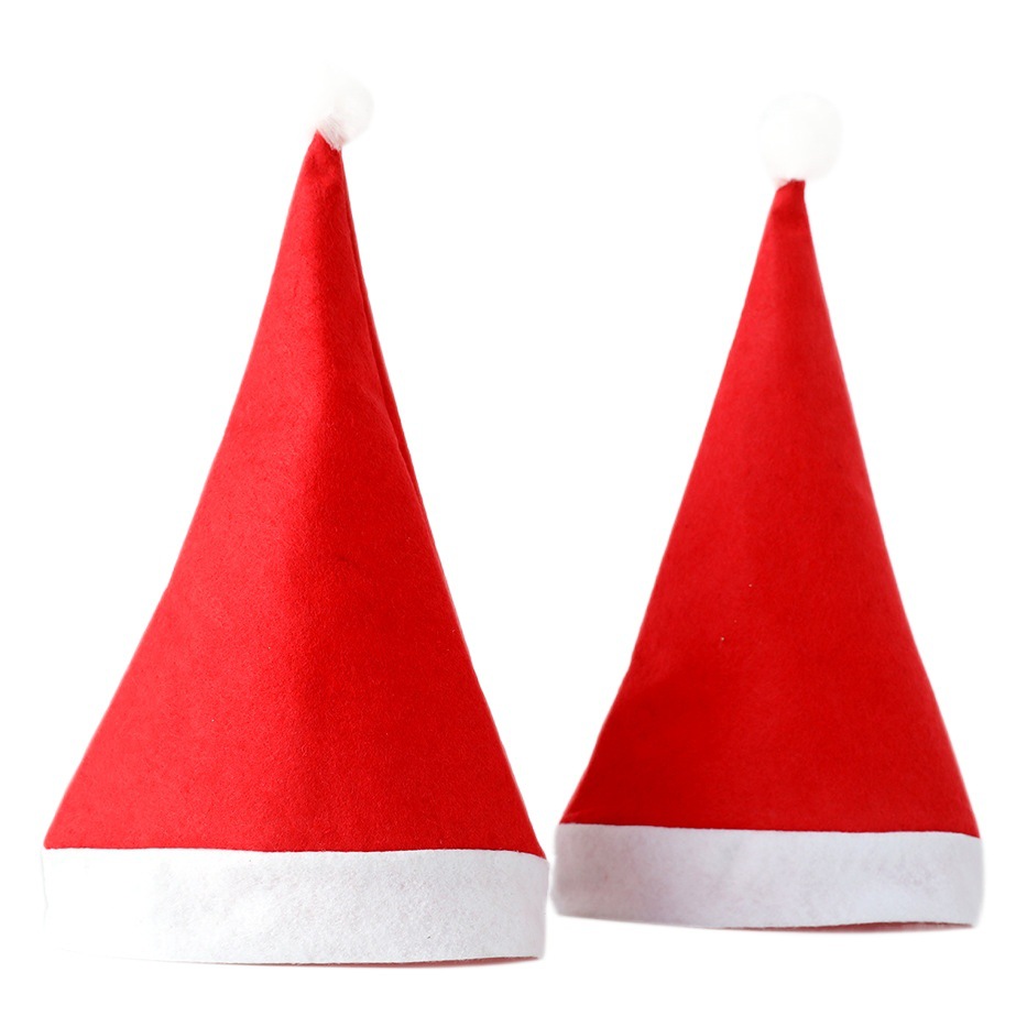 Los gorros navideños de tela no tejida de color rojo liso, los más vendidos de Amazon en 2026, para adultos y niños. image 1