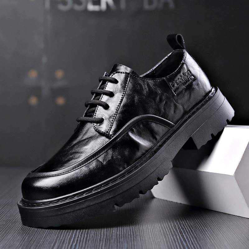 Новая повседневная кожаная обувь мужская кожаная бизнес большая голова, ноги широкие мужская обувь толстая подошва кожаная обувь для мужской свадебной обуви