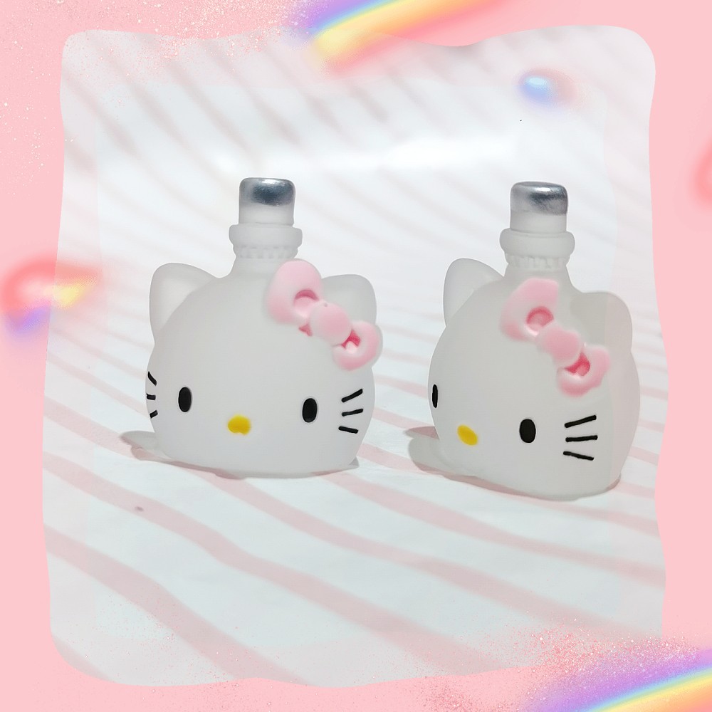 Nuevo efecto luminoso KT cabeza de gato botella perfume DIY comida y juego joyería accesorios adornos resina