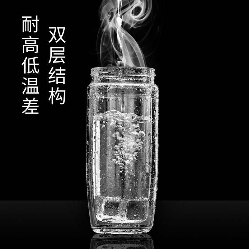 Taza de huevo de doble capa de vidrio de alta temperatura resistente a la separación de té a prueba de explosiones borosilicato taza de té taza de agua taza de regalo al por mayor