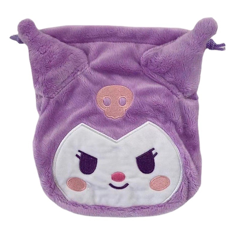 Japonés de felpa lindo monedero bolso con cordón estilo coreano hombres y mujeres bolsa de teléfono móvil bolsa de almacenamiento bolsa de cordón