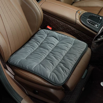 Autumn and winter car seat cushion universal four seasons breathable butt cushion single car seat car main driving single car cushion (Seat cushion, seat cover) - thickened-down-square-pad-gray
