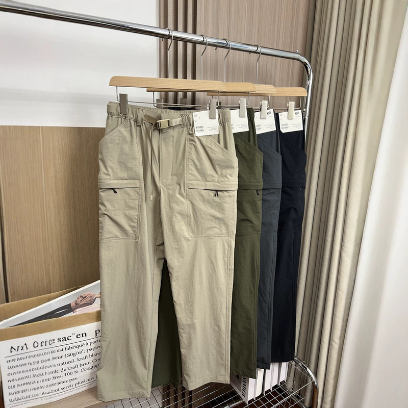 Exported Japanese Style! Water-Resistant Spring/Summer Men's Outdoor Functional Loose Cargo Pants with Belt, Straight-Leg Casual Pants Exported Japanese Style! Water-Resistant Spring/Summer Men's Outdoor Functional Loose Cargo Pants with Belt, Straight-Leg Casual Pants