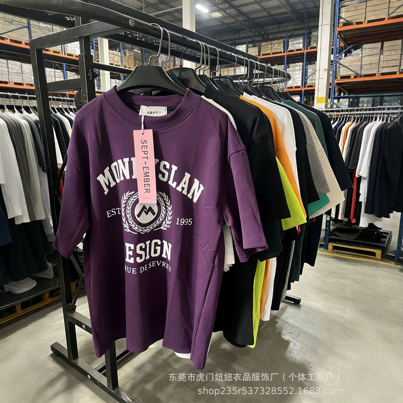 400g heavyweight pure cotton American-style trendy printed short-sleeve T-shirt, unisex summer loose fit, trendy brand, cross-border bestseller 400g heavyweight pure cotton American-style trendy printed short-sleeve T-shirt, unisex summer loose fit, trendy brand, cross-border bestseller