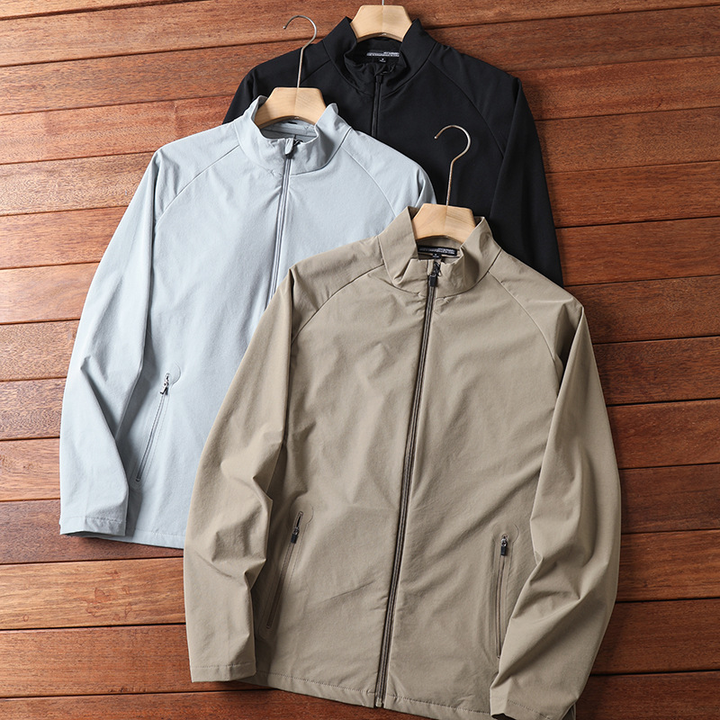 Dipinti Golf Series Outdoor Men's Lightweight Breathable Quick-Dry Spring/Summer Jacket with Pressed Seams and Stand Collar