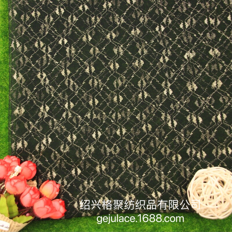 2021 Gauze Plaid Diamond Mesh Metal Wire in stock Mesh Polyester Women's Wear Children's Wear dress Fabric