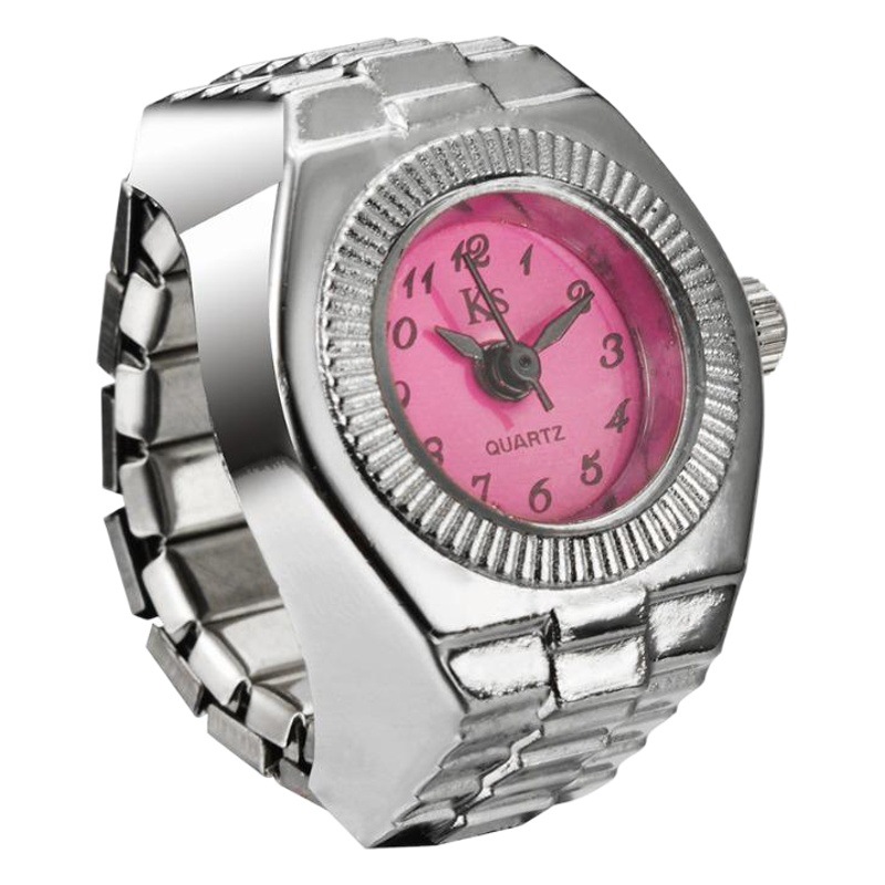 Personalidad de la moda hombres y mujeres retro pareja anillo simple reloj de cuarzo anillo al por mayor J-008