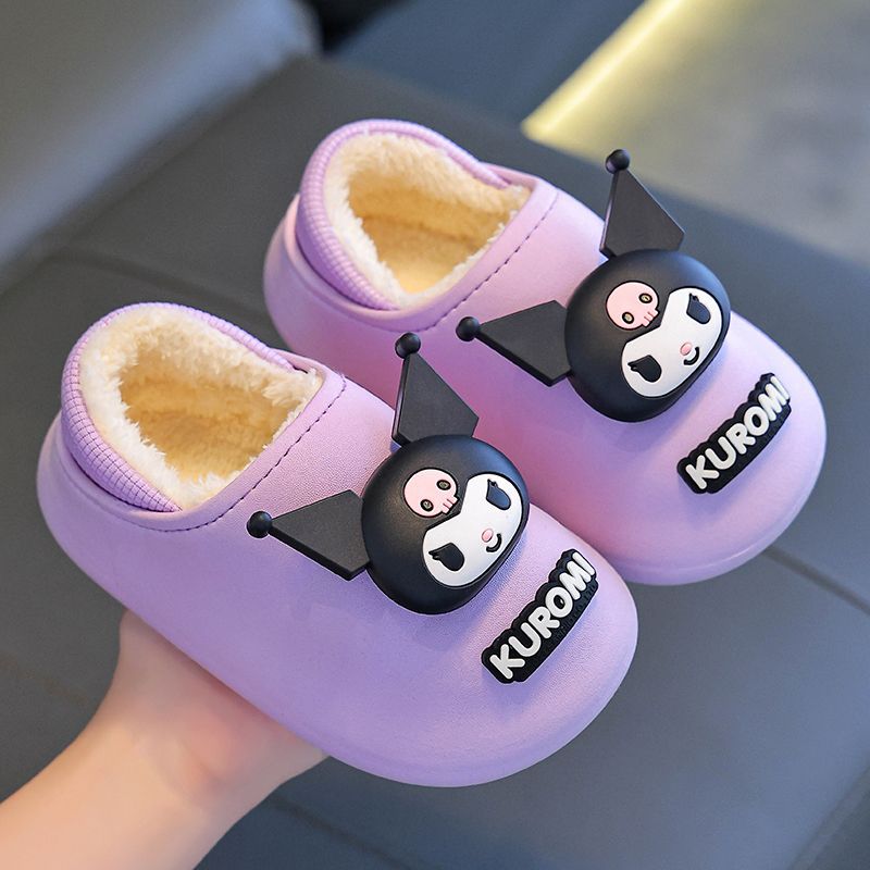 Sanlio2025 nuevo otoño invierno zapatillas de algodón para niños niñas calentamiento de veludo impermeable Melarot bolsas de tacones de algodón