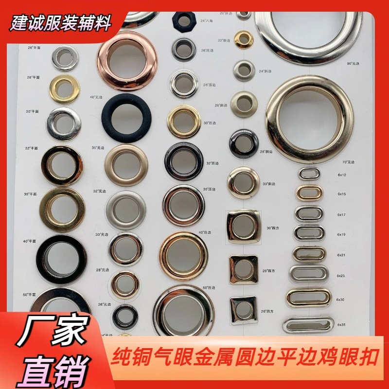 スポットハードウェア銅アイボルトバックル、金属丸エッジフラットエッジアイボルトバックルタグ、ステンレス鋼ミディアムロープバックル付き|undefined