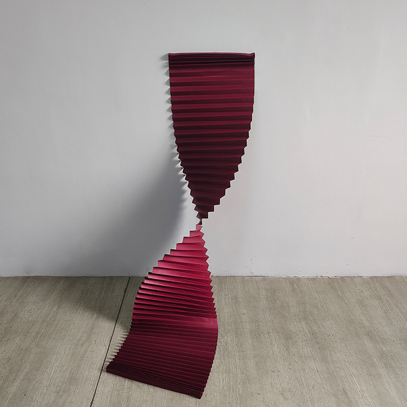 Papel corrugado largo de boda rojo decoración de fondo de escena de boda origami ondulado decoración de techo de sala de bodas de boda