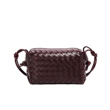 时尚跨境新品压纹编织包包简约潮流单肩斜挎女包小特色盘格小方包