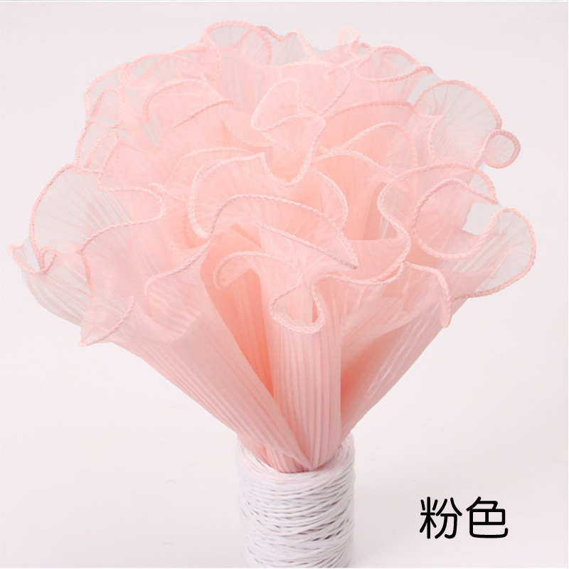 Material de Embalaje para Flores, Serie Fantasía de Hilo Ondulado, Ondulado Plisado Tridimensional, Malla con Volantes