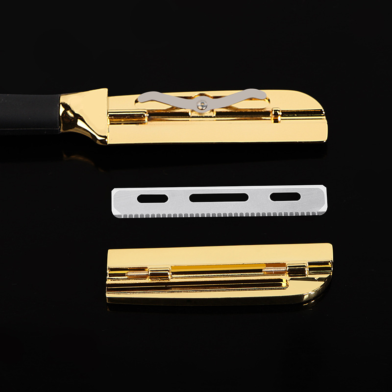 Grensoverschrijdend handgereedschap voor mannen met rechte handgreep, kappersscheermes, gezichts- en wenkbrauwtrimmer, scheermeshouder_voghion.com