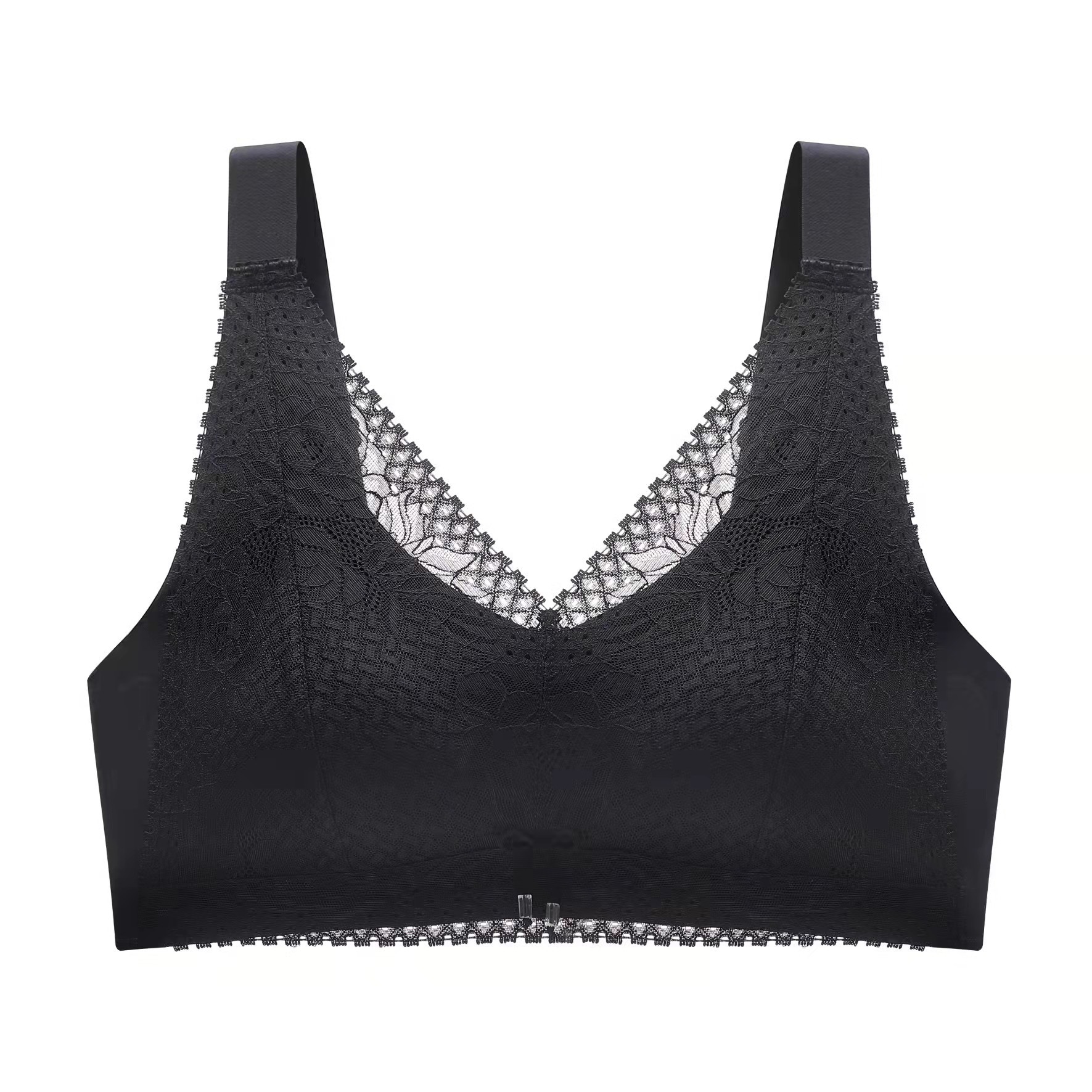 A26 Tailandia ropa interior de mantenimiento de látex de las mujeres profundo V encaje sin costuras sujetador inalámbrico sujetador de recolección de mama