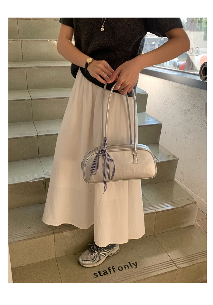 Borsa a spalla argento donna stile balletto borsa sottobraccio_voghion.com