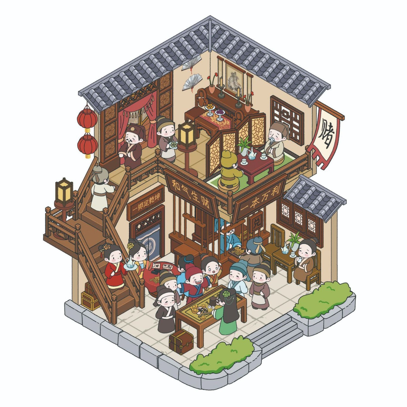 韓国系アニメの造景シールかわいい視覚3d立体小屋小紅本解凍造景シーン手帳シール
