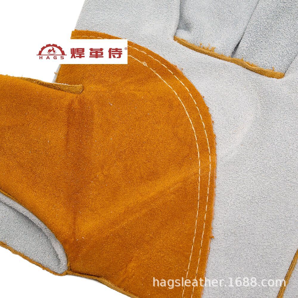 牛二层长款加托抗撕裂耐磨防滑隔热劳保安全防护工作手套