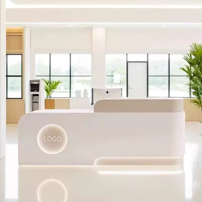 塗装受付デスク フロントデスク 美容室レジ バーテーブル ライト高級 高級バーテーブル レジカウンター|undefined