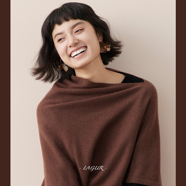 Elegant cashmere woolen solid color trench coat