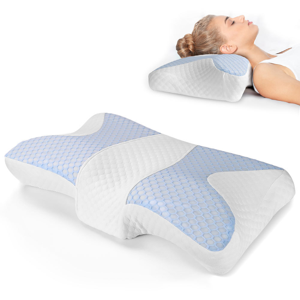 Venta caliente Reposacabezas de espuma de memoria de rebote lento belleza Injerto de pestañas en forma de U almohada antirronquidos almohada protección del cuello almohada de pestañas transfronteriza