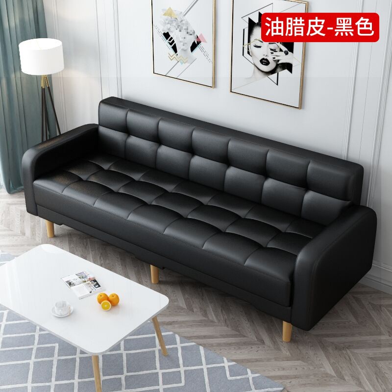 Oil wax leather-black / Single seat sofa chair (without armrests) 0.6m