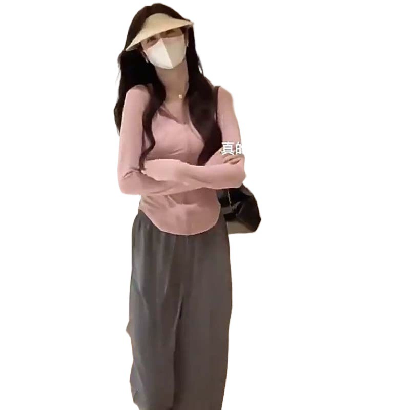 Топ с капюшоном из айссилка, slim-fit, защита от UV UPF50+, приталенный женский