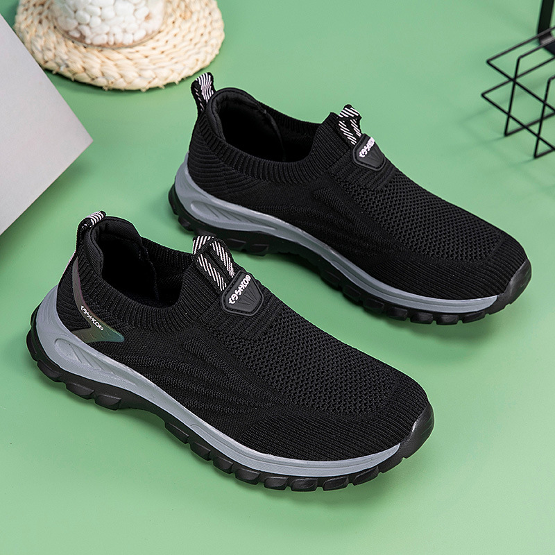 Cómodos zapatos deportivos casuales de primavera para mujeres con suela suave para caminar con un pedazo de malla transpirable