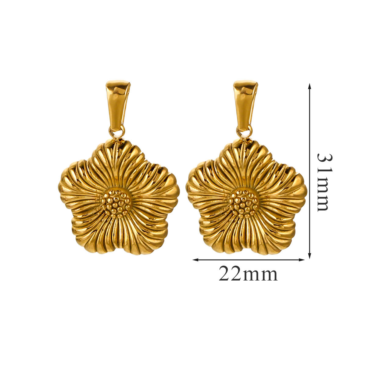 Acero inoxidable 18K dorado flores creativas en el viento nicho collar DIY de verano alta sensación accesorios