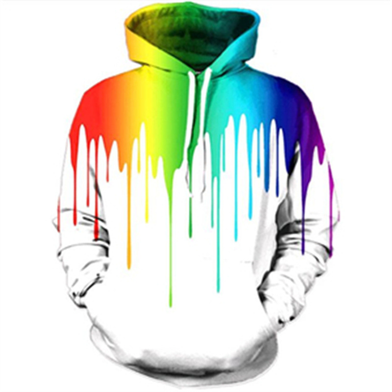 Autumn and winter foreign trade new paint pattern digital printing leisure couples pullover hooded vests manufacturers wholesale