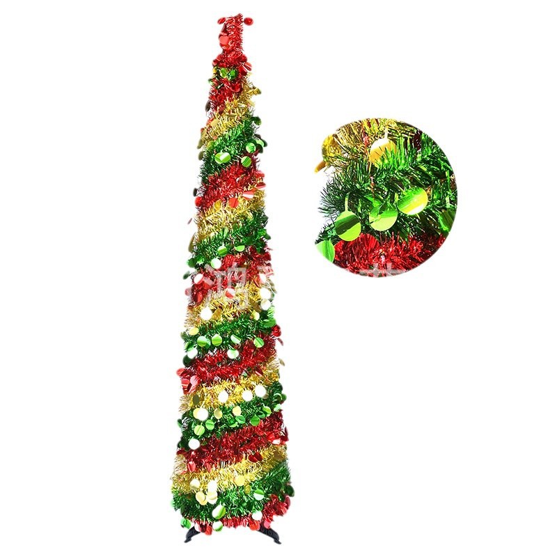 Nuevos productos transfronterizos decoraciones navideñas para el hogar de la atmósfera decorativa del árbol de Navidad PET decoración plegable árbol de Navidad